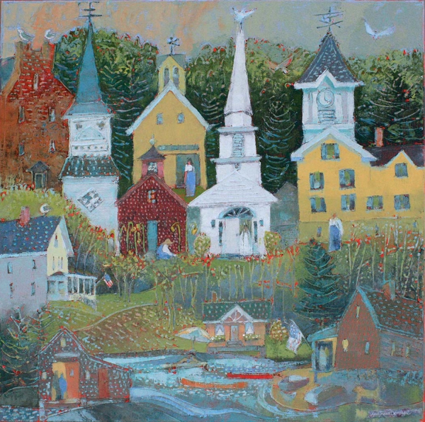 Click here to view Village Along the River by Ann Trainor Domingue
