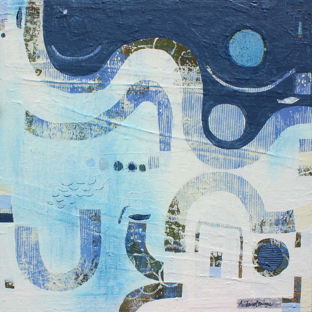 Click here to view Ways Forward acryl coll canv 24x24 by Ann Trainor Domingue
