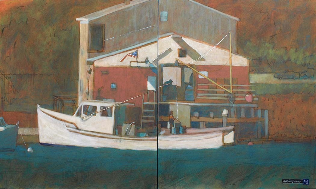 Days Work Kittery Maine (diptych) by Ann Trainor Domingue