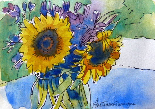 Click here to view Sunflower Mason Jar by Ann Trainor Domingue