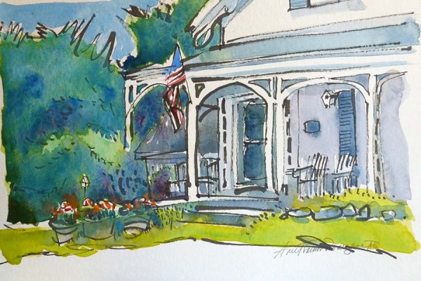 Click here to view Gingerbread Cape Summer Porch by Ann Trainor Domingue
