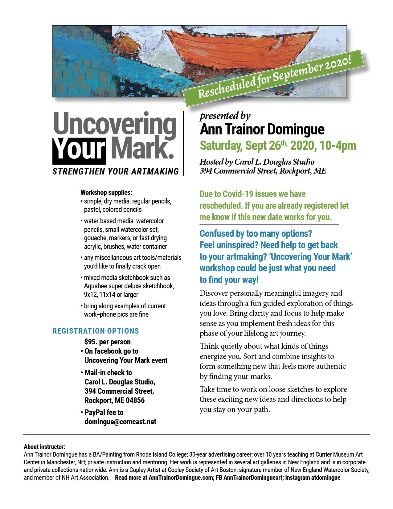 Click here to view Uncovering Workshop Reschedule by Ann Trainor Domingue